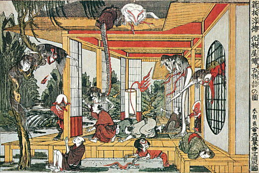 北斎「新板浮絵化物屋舗百物語の図」1790頃.jpg